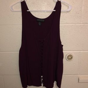 A crisscross tank top